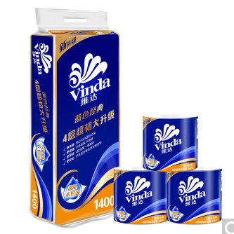 维达(Vinda) 卷纸 蓝色经典4层140g卫生纸巾*10卷