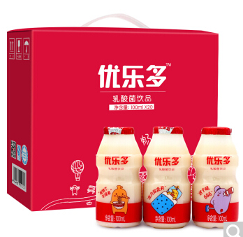 优乐多 乳酸菌 饮料 牛奶 发酵 益生菌 100ml*20瓶 