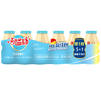 吾尚 益菌多 低糖原味 乳酸菌饮料 100ml*6瓶 单条装