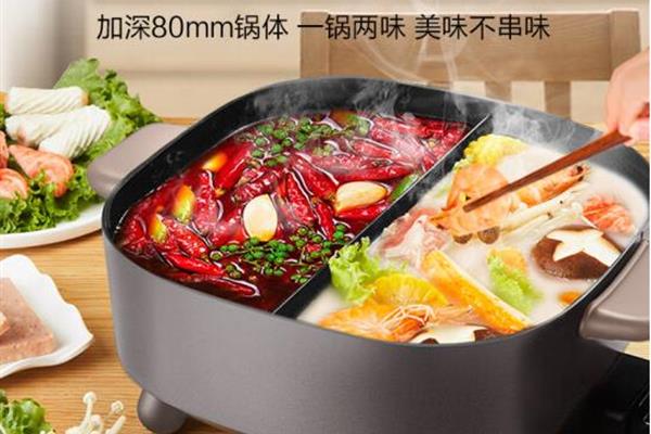 苏泊尔 SUPOR 多用途锅电火锅家用多功能电热锅多用途电煮锅5L不粘鸳鸯火锅锅 H2828FK614Y（王源代言）